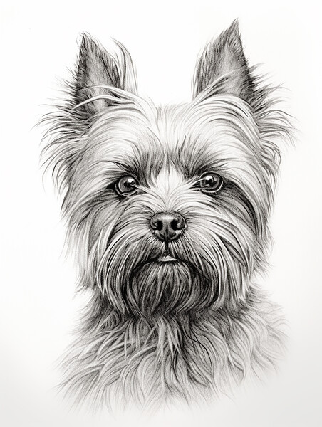 Affenpinscher Pencil Drawing Picture Board by K9 Art