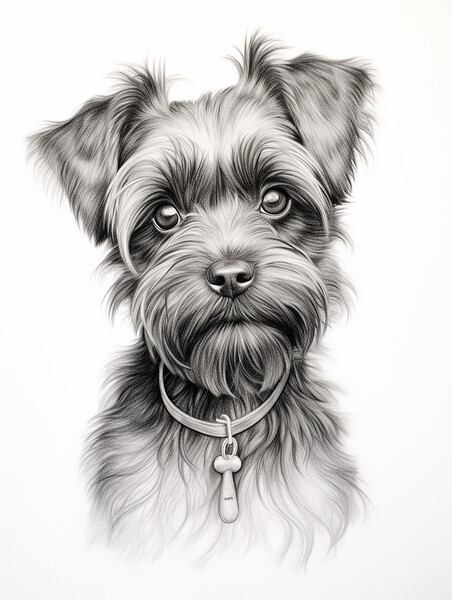 Affenpinscher Pencil Drawing Picture Board by K9 Art
