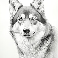Buy canvas prints of Alaskan Klee Kai Pencil Drawing by K9 Art