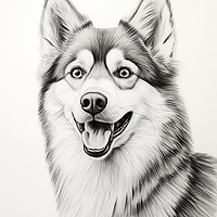 Buy canvas prints of Alaskan Klee Kai Pencil Drawing by K9 Art