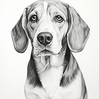 Buy canvas prints of American Foxhound Pencil Drawing by K9 Art