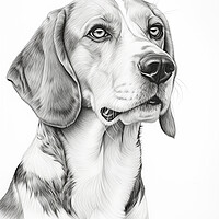 Buy canvas prints of American Foxhound Pencil Drawing by K9 Art