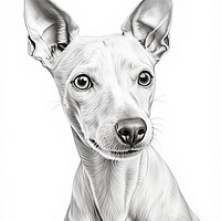 Buy canvas prints of American Hairless Terrier Pencil Drawing by K9 Art