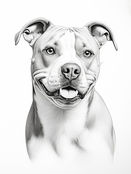 American Staffordshire Terrier Picture Board by K9 Art