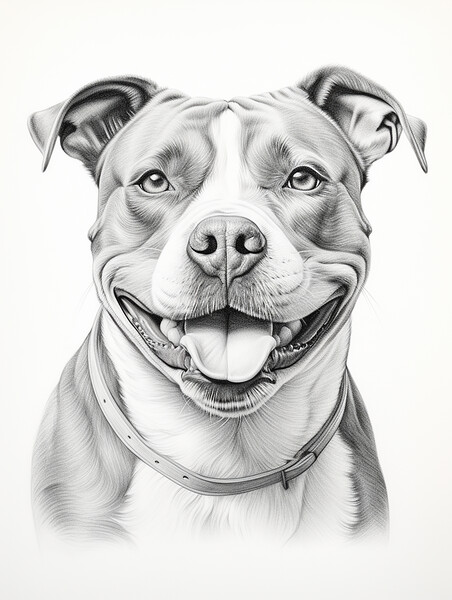 American Staffordshire Terrier Picture Board by K9 Art