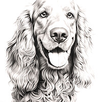 Buy canvas prints of American Water Spaniel Pencil Drawing by K9 Art