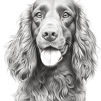 Buy canvas prints of American Water Spaniel Pencil Drawing by K9 Art