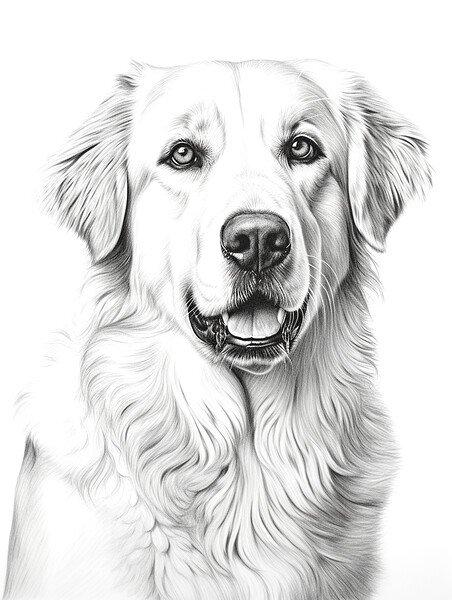 Anatolian Shepherd Dog Pencil Drawing Picture Board by K9 Art