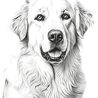 Buy canvas prints of Anatolian Shepherd Dog Pencil Drawing by K9 Art