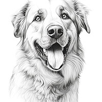 Buy canvas prints of Anatolian Shepherd Dog Pencil Drawing by K9 Art