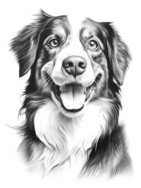 Appenzeller Sennenhund Pencil Drawing Picture Board by K9 Art