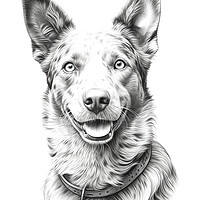 Buy canvas prints of Australian Cattle Dog Pencil Drawing by K9 Art