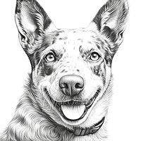 Buy canvas prints of Australian Cattle Dog Pencil Drawing by K9 Art