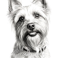 Buy canvas prints of Australian Terrier Pencil Drawing by K9 Art