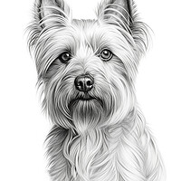 Buy canvas prints of Australian Silky Terrier Pencil Drawing by K9 Art