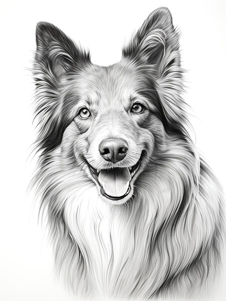 Belgian Sheepdog Pencil Drawing Picture Board by K9 Art