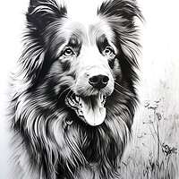 Buy canvas prints of Belgian Sheepdog Pencil Drawing by K9 Art