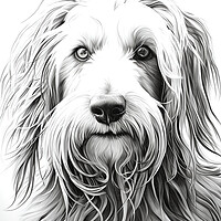 Buy canvas prints of Bergamasco Sheepdog Pencil Drawing by K9 Art