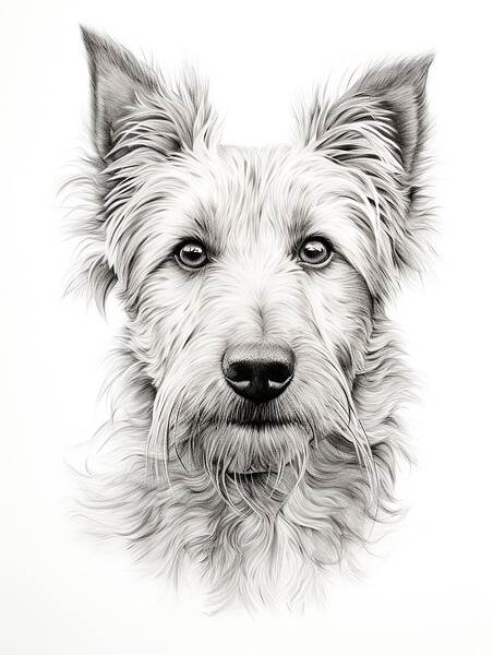 Berger Picard Pencil Drawing Picture Board by K9 Art