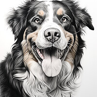 Buy canvas prints of Bernese Mountain Dog Pencil Drawing by K9 Art