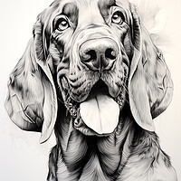 Buy canvas prints of Bloodhound Pencil Drawing by K9 Art