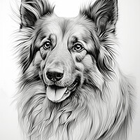 Buy canvas prints of Bohemian Shepherd Pencil Drawing by K9 Art