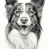 Buy canvas prints of Pencil Drawing Border Collie by K9 Art