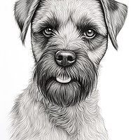 Buy canvas prints of Pencil Drawing Border Terrier by K9 Art