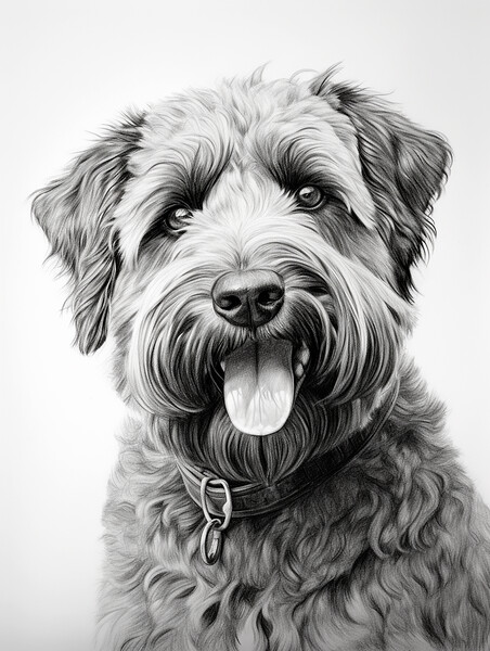 Bouvier Des Flandres Pencil Drawing Picture Board by K9 Art