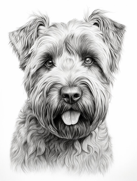 Bouvier Des Flandres Pencil Drawing Picture Board by K9 Art