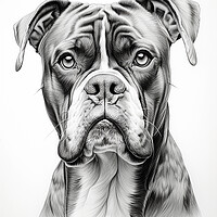 Buy canvas prints of Boxer Pencil Drawing by K9 Art