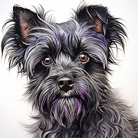 Buy canvas prints of Affenpinscher Pencil Drawing by K9 Art
