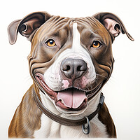 Buy canvas prints of American Staffordshire Terrier Pencil Drawing by K9 Art