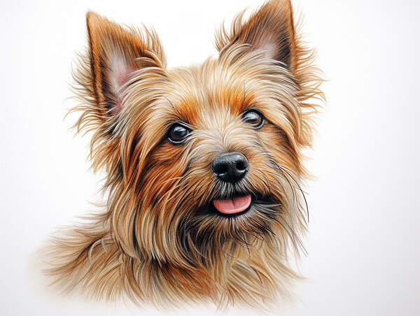 Australian Terrier Pencil Drawing Picture Board by K9 Art