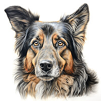 Buy canvas prints of Bohemian Shepherd Pencil Drawing by K9 Art