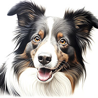 Buy canvas prints of Pencil Drawing Border Collie by K9 Art