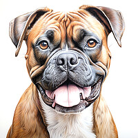 Buy canvas prints of Boxer Pencil Drawing by K9 Art