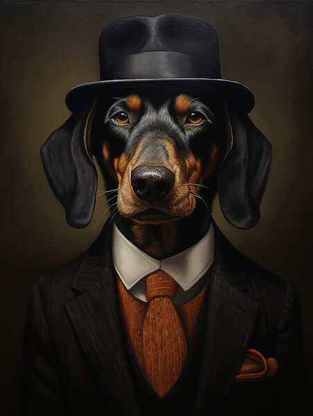 Black And Tan Coonhound Picture Board by K9 Art