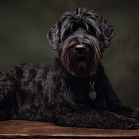 Buy canvas prints of Black Russian Terrier by K9 Art