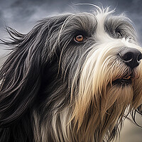 Buy canvas prints of Bearded Collie by K9 Art