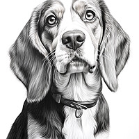 Buy canvas prints of Beagle Pencil Drawing by K9 Art