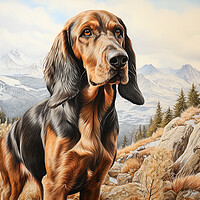 Buy canvas prints of Bavarian Mountain Scent Dog Pencil Drawing by K9 Art