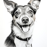 Buy canvas prints of Brazilian Terrier Pencil Drawing by K9 Art