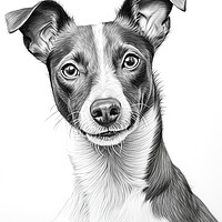 Buy canvas prints of Brazilian Terrier Pencil Drawing by K9 Art