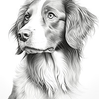 Buy canvas prints of Brittany Pencil Drawing by K9 Art