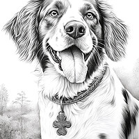 Buy canvas prints of Brittany Pencil Drawing by K9 Art