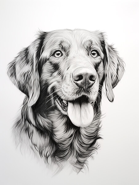 Broholmer Pencil Drawing Picture Board by K9 Art