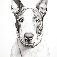 Buy canvas prints of Bull Terrier Pencil Drawing by K9 Art