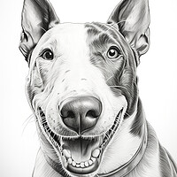 Buy canvas prints of Bull Terrier Pencil Drawing by K9 Art