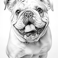 Buy canvas prints of Bulldog Pencil Drawing by K9 Art